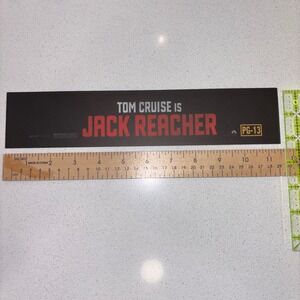 Jack Reacher Tom Cruise Movie Promotional Mylar Poster 11x2.5 Memorabilia Action